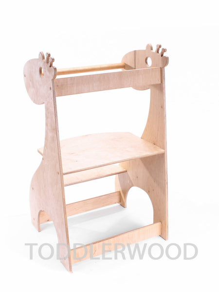 Helper tower, Giraffe Helper, Toddler Step Stool, Kitchen Helper, Kitchen Stool, Kids Stool, Montessori learning stool